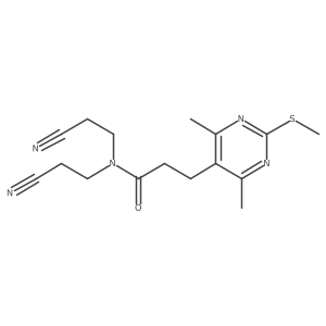 N,N-bis(2-cyanoethyl)-3-[4,6-dimethyl-2-(methylsulfanyl)pyrimidin-5-yl]propanamide Structure