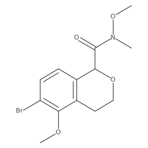 6-bromo-N-methyl-N,5-bis(methyloxy)-3,4-dihydro-1H-isochromene-1-carboxamide结构式