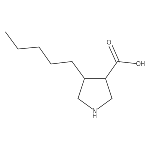 3-Pyrrolidinecarboxylic acid, 4-pentyl-, (3R,4R)-结构式