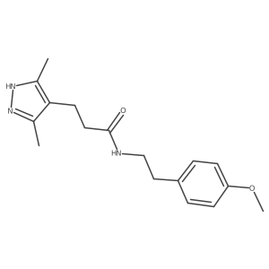 3-(3,5-dimethyl-1H-pyrazol-4-yl)-N-(4-methoxyphenethyl)propanamide结构式