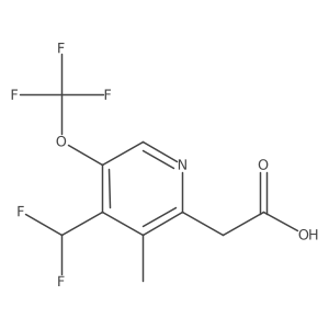 2-(4-(Difluoromethyl)-3-methyl-5-(trifluoromethoxy)pyridin-2-yl)acetic acid Structure