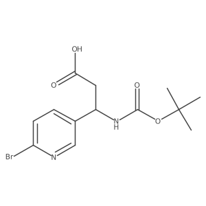 (3R)-3-(6-bromopyridin-3-yl)-3-{[(tert-butoxy)carbonyl]amino}propanoic acid Structure