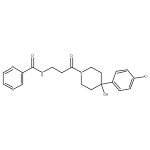 N-{3-[4-(4-chlorophenyl)-4-hydroxypiperidino]-3-oxopropyl}-2-pyrazinecarboxamide结构式