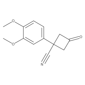 1-(3,4-Dimethoxyphenyl)-3-oxocyclobutane-1-carbonitrile结构式