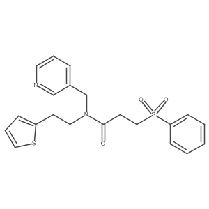 3-(phenylsulfonyl)-N-(pyridin-3-ylmethyl)-N-(2-(thiophen-2-yl)ethyl)propanamide结构式