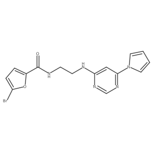 N-(2-((6-(1H-pyrrol-1-yl)pyrimidin-4-yl)amino)ethyl)-5-bromofuran-2-carboxamide Structure