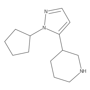 3-(1-Cyclopentyl-1H-pyrazol-5-yl)piperidine Structure