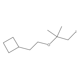 {2-[(1-Iodo-2-methylpropan-2-yl)oxy]ethyl}cyclobutane结构式