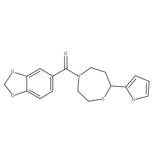 Benzo[d][1,3]dioxol-5-yl(7-(furan-2-yl)-1,4-thiazepan-4-yl)methanone结构式