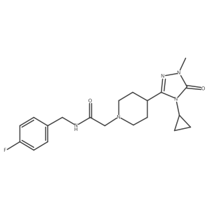 2-(4-(4-cyclopropyl-1-methyl-5-oxo-4,5-dihydro-1H-1,2,4-triazol-3-yl)piperidin-1-yl)-N-(4-fluorobenzyl)acetamide Structure