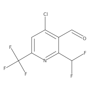 4-Chloro-2-(difluoromethyl)-6-(trifluoromethyl)nicotinaldehyde结构式