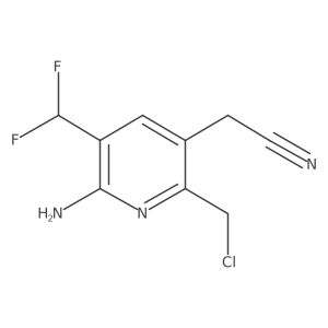 2-(6-Amino-2-(chloromethyl)-5-(difluoromethyl)pyridin-3-yl)acetonitrile结构式