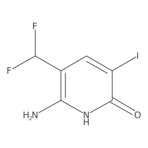 6-Amino-5-(difluoromethyl)-3-iodopyridin-2-ol结构式