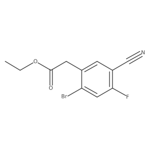 Ethyl 2-bromo-5-cyano-4-fluorophenylacetate结构式