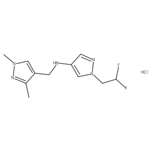 1-(2,2-difluoroethyl)-N-[(1,3-dimethylpyrazol-4-yl)methyl]pyrazol-4-amine;hydrochloride结构式