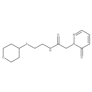 2-(6-oxopyridazin-1(6H)-yl)-N-(2-((tetrahydro-2H-pyran-4-yl)thio)ethyl)acetamide Structure