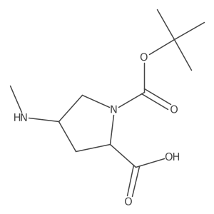 (2R,4R)-1-(tert-Butoxycarbonyl)-4-(methylamino)pyrrolidine-2-carboxylic acid Structure