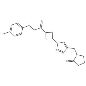 1-((1-(1-(2-(4-chlorophenoxy)acetyl)azetidin-3-yl)-1H-1,2,3-triazol-4-yl)methyl)pyrrolidin-2-one Structure