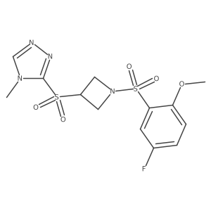 3-((1-((5-fluoro-2-methoxyphenyl)sulfonyl)azetidin-3-yl)sulfonyl)-4-methyl-4H-1,2,4-triazole结构式