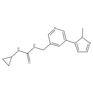 1-cyclopropyl-3-((5-(1-methyl-1H-pyrazol-5-yl)pyridin-3-yl)methyl)urea Structure
