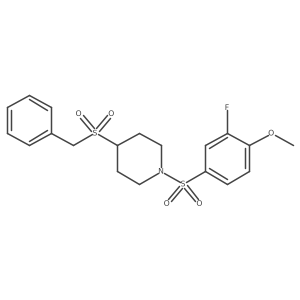 4-(Benzylsulfonyl)-1-((3-fluoro-4-methoxyphenyl)sulfonyl)piperidine Structure
