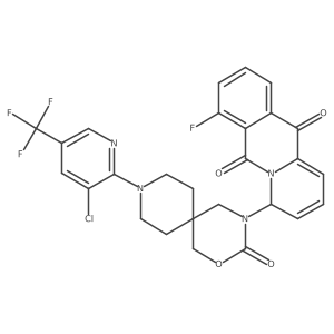 4-[9-[3-Chloro-5-(trifluoromethyl)pyridin-2-yl]-3-oxo-2-oxa-4,9-diazaspiro[5.5]undecan-4-yl]-7-fluoro-4H-benzo[b]quinolizine-6,11-dione结构式