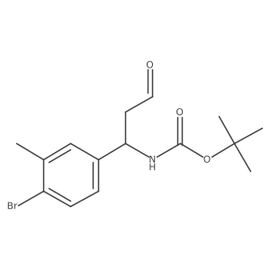 tert-butyl N-[(1S)-1-(4-bromo-3-methylphenyl)-3-oxopropyl]carbamate Structure