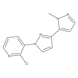 2-chloro-3-[3-(1-methyl-1H-pyrazol-5-yl)-1H-pyrazol-1-yl]pyridine结构式