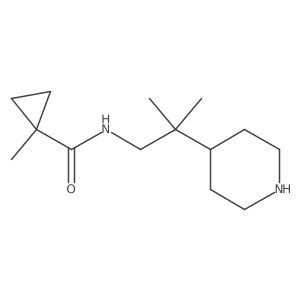 1-methyl-N-[2-methyl-2-(piperidin-4-yl)propyl]cyclopropane-1-carboxamide结构式