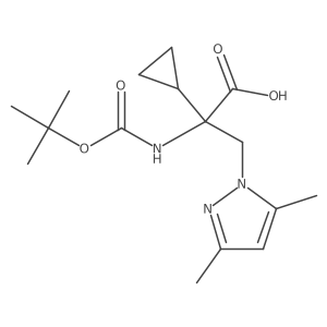 2-{[(tert-butoxy)carbonyl]amino}-2-cyclopropyl-3-(3,5-dimethyl-1H-pyrazol-1-yl)propanoic acid Structure