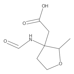 2-(3-Formamido-2-methyloxolan-3-yl)acetic acid Structure