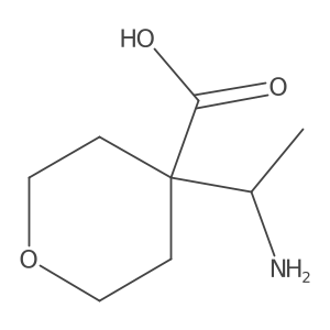 4-(1-Aminoethyl)oxane-4-carboxylic acid结构式