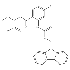 (2S)-2-{[4-bromo-2-({[(9H-fluoren-9-yl)methoxy]carbonyl}amino)phenyl]formamido}butanoic acid Structure
