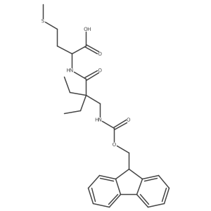(2R)-2-{2-ethyl-2-[({[(9H-fluoren-9-yl)methoxy]carbonyl}amino)methyl]butanamido}-4-(methylsulfanyl)butanoic acid结构式
