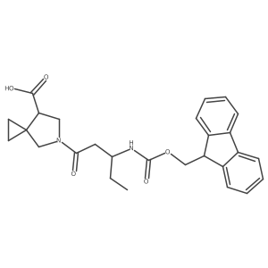 5-[(3R)-3-({[(9H-fluoren-9-yl)methoxy]carbonyl}amino)pentanoyl]-5-azaspiro[2.4]heptane-7-carboxylic acid Structure