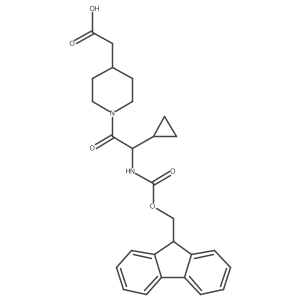 2-{1-[2-cyclopropyl-2-({[(9H-fluoren-9-yl)methoxy]carbonyl}amino)acetyl]piperidin-4-yl}acetic acid Structure