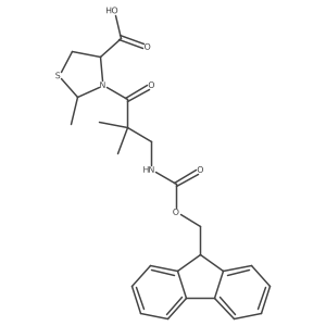 3-[3-({[(9H-fluoren-9-yl)methoxy]carbonyl}amino)-2,2-dimethylpropanoyl]-2-methyl-1,3-thiazolidine-4-carboxylic acid Structure
