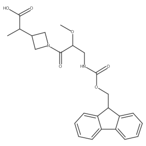 2-{1-[3-({[(9H-fluoren-9-yl)methoxy]carbonyl}amino)-2-methoxypropanoyl]azetidin-3-yl}propanoic acid Structure