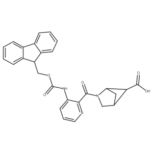 2-[3-({[(9H-fluoren-9-yl)methoxy]carbonyl}amino)pyridine-2-carbonyl]-2-azabicyclo[2.1.1]hexane-5-carboxylic acid Structure