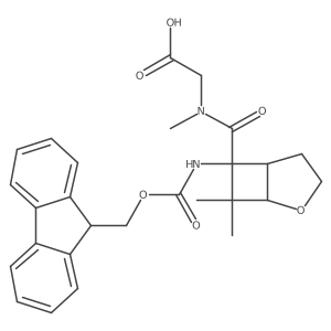 2-{1-[6-({[(9H-fluoren-9-yl)methoxy]carbonyl}amino)-7,7-dimethyl-2-oxabicyclo[3.2.0]heptan-6-yl]-N-methylformamido}acetic acid结构式