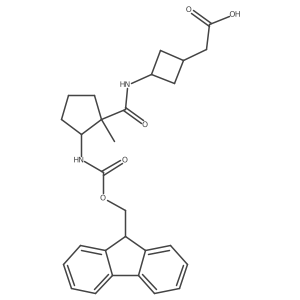 2-{3-[2-({[(9H-fluoren-9-yl)methoxy]carbonyl}amino)-1-methylcyclopentaneamido]cyclobutyl}acetic acid Structure