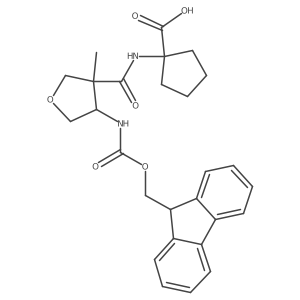 1-[4-({[(9H-fluoren-9-yl)methoxy]carbonyl}amino)-3-methyloxolane-3-amido]cyclopentane-1-carboxylic acid Structure