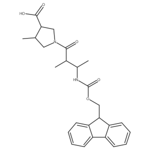 1-[3-({[(9H-fluoren-9-yl)methoxy]carbonyl}amino)-2-methylbutanoyl]-4-methylpyrrolidine-3-carboxylic acid结构式