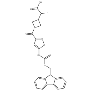 2-{1-[5-({[(9H-fluoren-9-yl)methoxy]carbonyl}amino)-1,2-oxazole-3-carbonyl]azetidin-3-yl}propanoic acid结构式