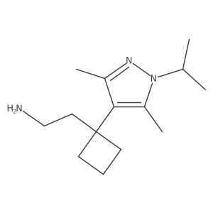 2-{1-[3,5-dimethyl-1-(propan-2-yl)-1H-pyrazol-4-yl]cyclobutyl}ethan-1-amine Structure