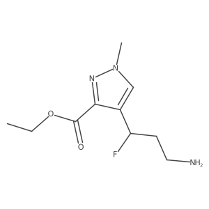 ethyl 4-(3-amino-1-fluoropropyl)-1-methyl-1H-pyrazole-3-carboxylate Structure