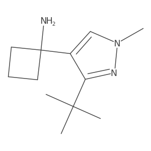 1-(3-tert-butyl-1-methyl-1H-pyrazol-4-yl)cyclobutan-1-amine结构式