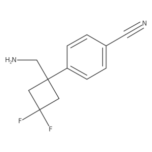 4-[1-(Aminomethyl)-3,3-difluorocyclobutyl]benzonitrile结构式