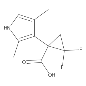 1-(2,4-dimethyl-1H-pyrrol-3-yl)-2,2-difluorocyclopropane-1-carboxylic acid Structure