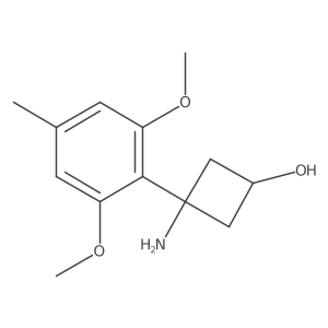 3-Amino-3-(2,6-dimethoxy-4-methylphenyl)cyclobutan-1-ol结构式
